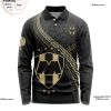 LIGA MX Atletico San Luis Special Black And Gold Long Sleeve Polo Design