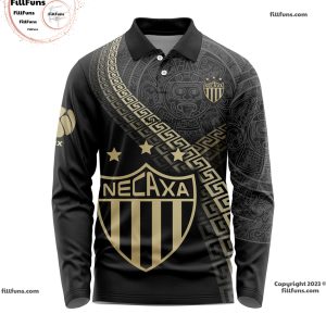LIGA MX Club Necaxa Special Black And Gold Long Sleeve Polo Design