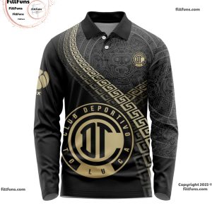 LIGA MX Deportivo Toluca Special Black And Gold Long Sleeve Polo Design