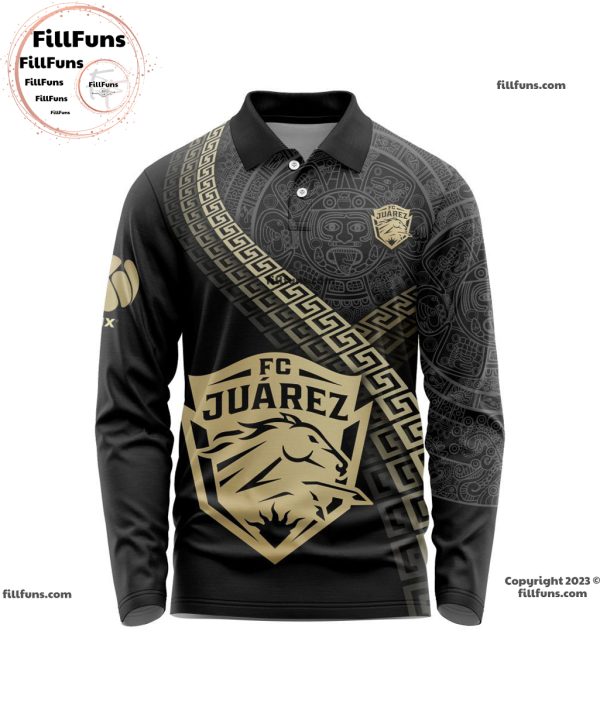 LIGA MX FC Juarez Special Black And Gold Long Sleeve Polo Design