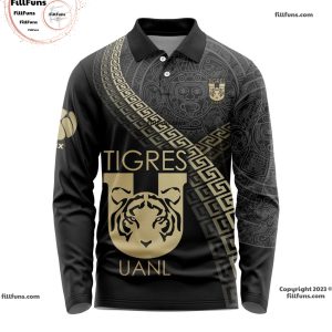 LIGA MX Tigres UANL Special Black And Gold Long Sleeve Polo Design
