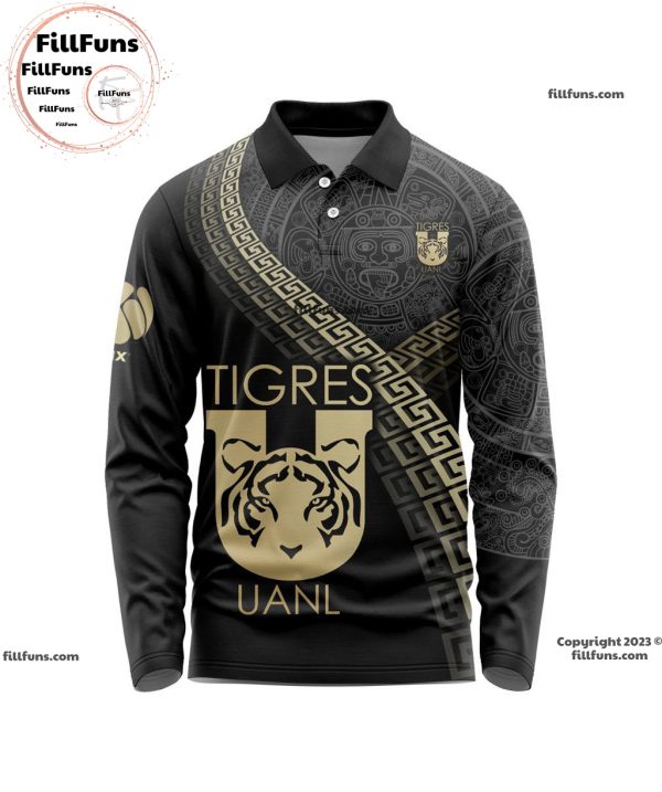 LIGA MX Tigres UANL Special Black And Gold Long Sleeve Polo Design