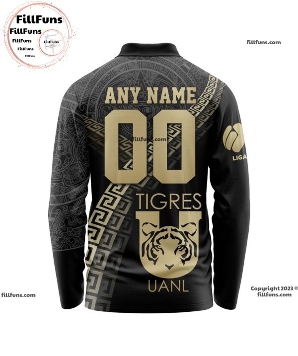 LIGA MX Tigres UANL Special Black And Gold Long Sleeve Polo Design