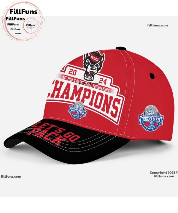NC State Wolfpack 2024 ACC Men’s Basketball Tournament Champions Let’s Go Pack Classic Cap – Red