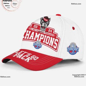 NC State Wolfpack 2024 ACC Men’s Basketball Tournament Champions Let’s Go Pack Classic Cap – White