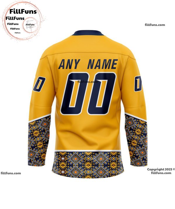 NHL Nashville Predators Personalized 2024 Native Design Hockey Jersey