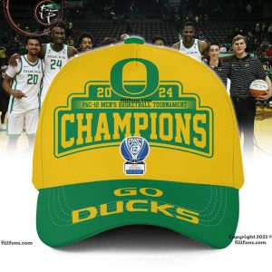 Oregon Ducks 2024 PAC-12 Men’s Basketball Tournament Chamopions Go Ducks Classic Cap – Yellow