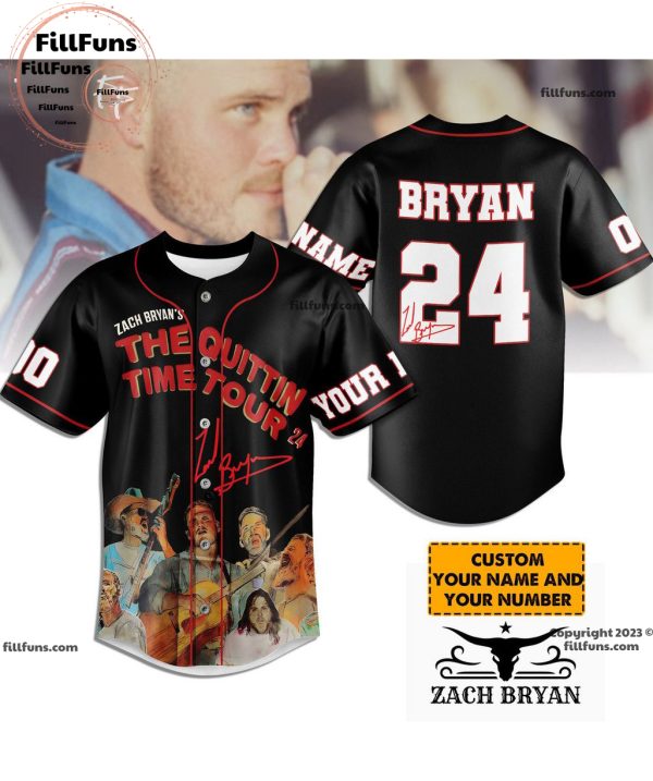 Zach Bryan’s The Quittin Time Tour 24 Signature Personalized Baseball Jersey