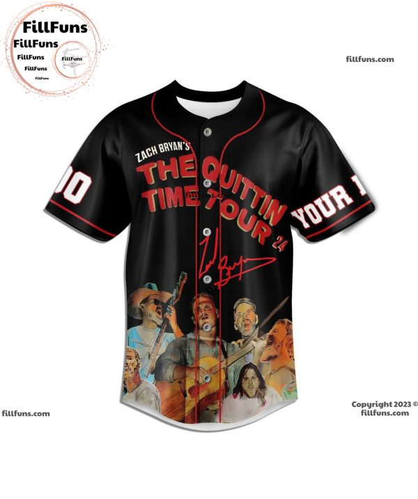Zach Bryan’s The Quittin Time Tour 24 Signature Personalized Baseball Jersey