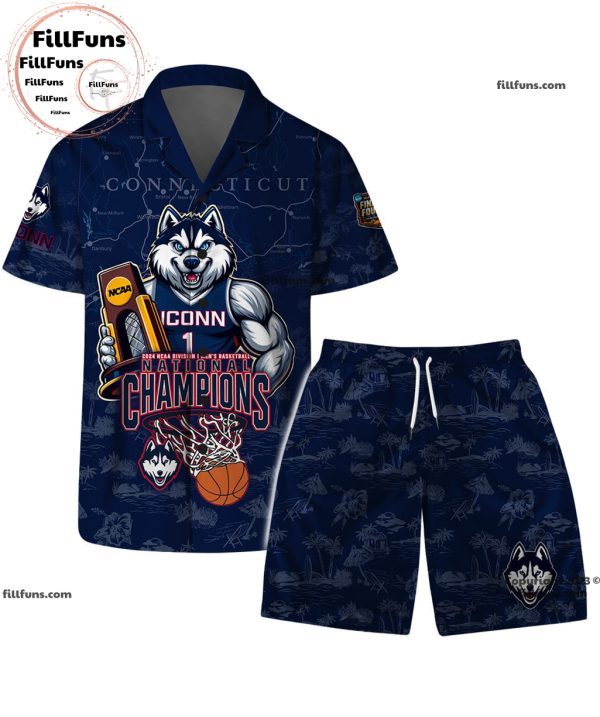 UConn Huskies 2024 NCAA Men’s Basketball National Champions Hawaiian Set