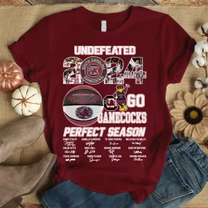 Undefeated 2024 South Carolina Gamecocks Go Gamecocks Perfect Season 3D T-Shirt – Granet