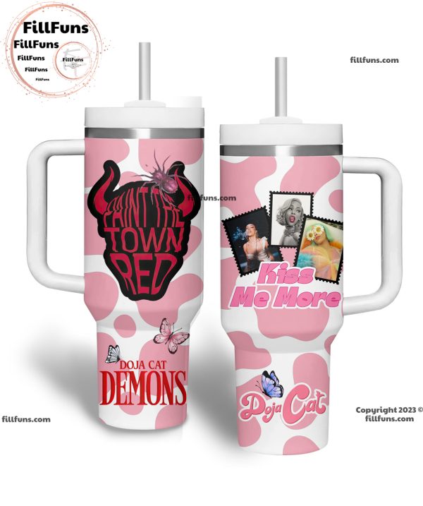 Paint The Town Red Doja Cat Demons Kiss Me More Stanley Tumbler 40oz