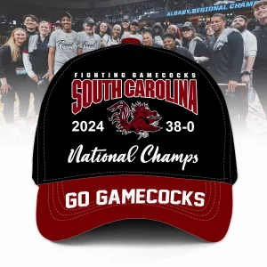 Fighting Gamecocks South Carolina 2024 38-0 National Champs Go Game Cocks Classic Cap – Black