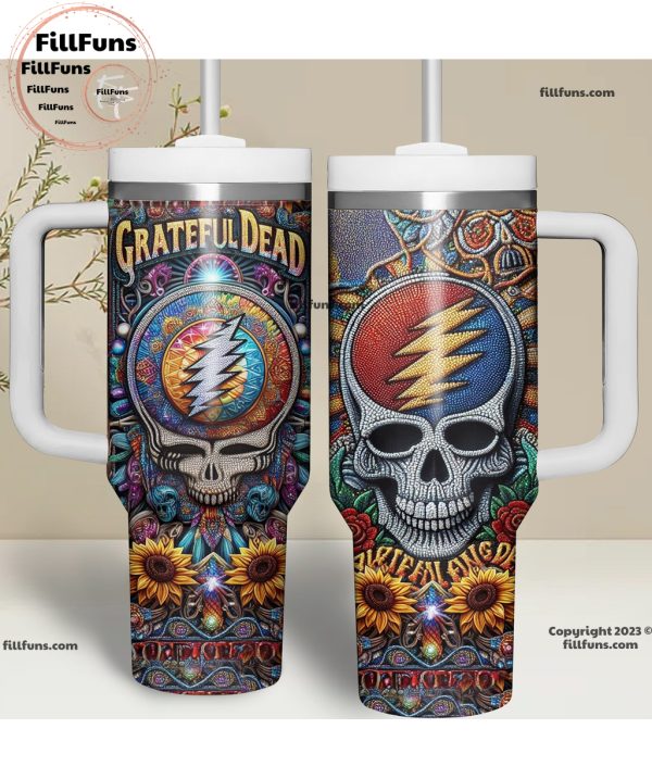 Grateful Dead Flower Skull Stanley Tumbler 40oz