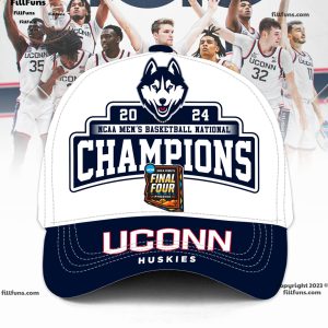 2024 NCAA Men’s Basketball National Champions UConn Huskies Classic Cap – White