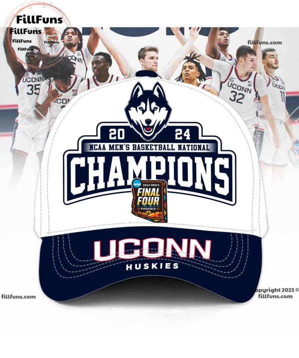 2024 NCAA Men’s Basketball National Champions UConn Huskies Classic Cap – White