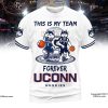 Damn Right I Am An UConn Huskies Fan Now And Forever 3D T-Shirt – White