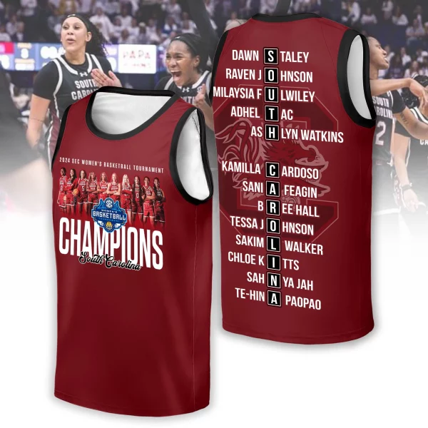 2024 Sec Women’s Basketball Tournament Champions South Carolina Gamecocks 3D T-Shirt – Garnet