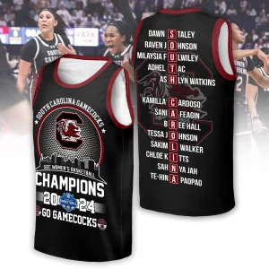 South Carolina Gamecocks Sec Women’s Basketball Champions 2024 Go Gamecocks 3D T-Shirt – Black