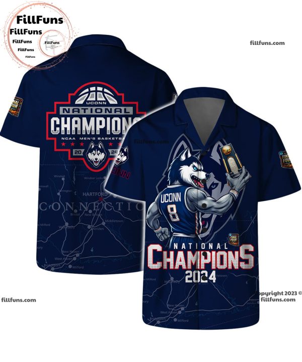 UConn Huskies National Champions 2024 Hawaiian Set