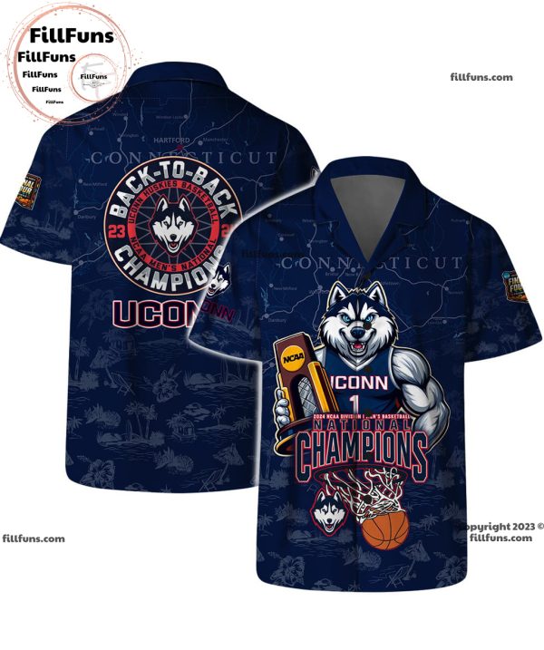 UConn Huskies 2024 NCAA Men’s Basketball National Champions Hawaiian Set