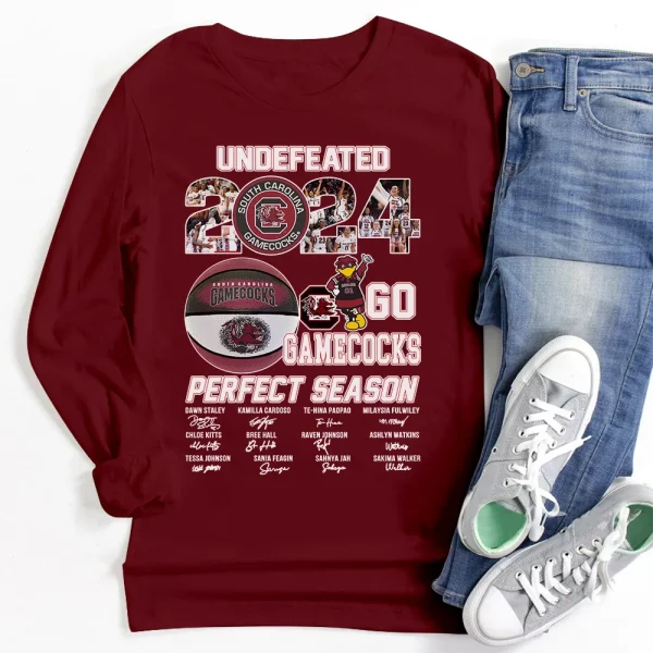 Undefeated 2024 South Carolina Gamecocks Go Gamecocks Perfect Season 3D T-Shirt – Granet