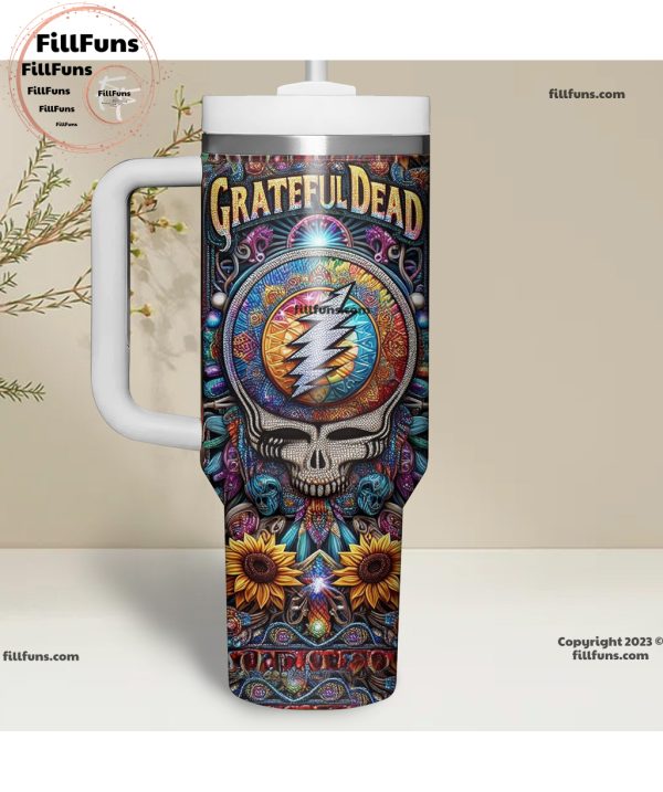 Grateful Dead Flower Skull Stanley Tumbler 40oz