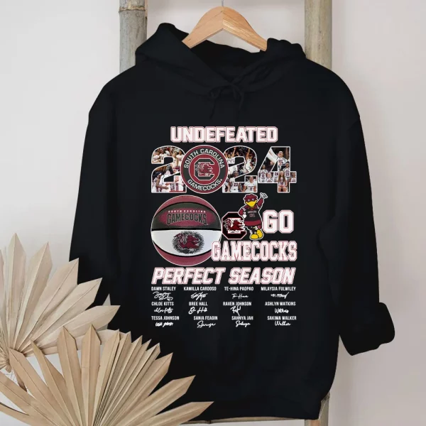 Undefeated 2024 South Carolina Gamecocks Go Gamecocks Perfect Season 3D T-Shirt – Black