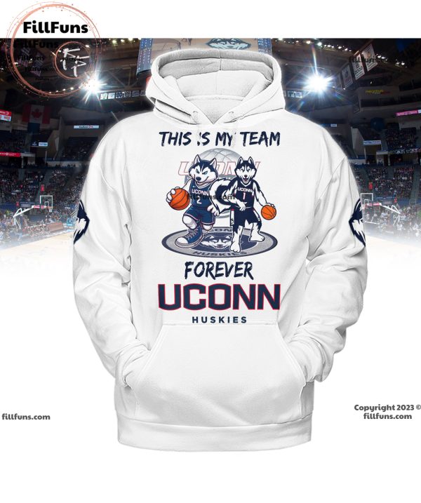 This Is My Team Forever UConn Huskies 3D T-Shirt – White