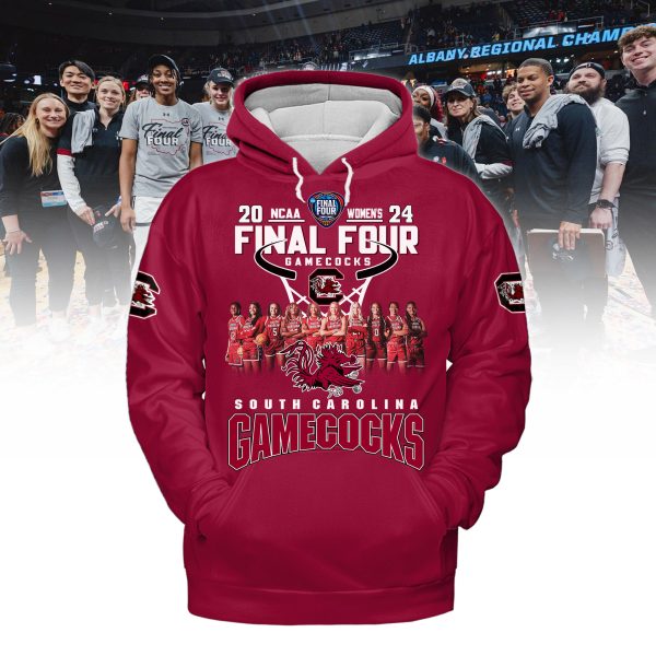 2024 NCAA Women’s Final Four South Carolina Gamecocks 3D T-Shirt – Red