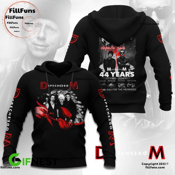 Depeche Mode 44 Years 1980-2024 Thank You For The Memories 3D T-Shirt