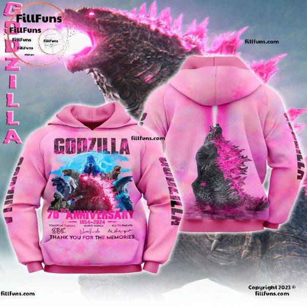 Godzilla 70th Anniversary Thank You For The Memories Hoodie – Pink