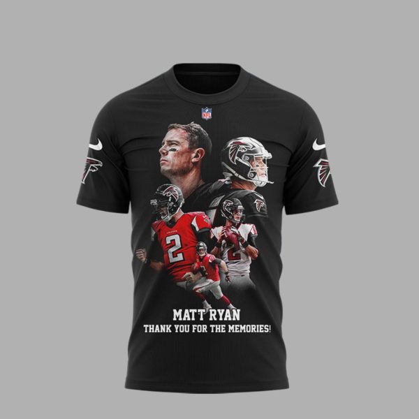 Matt Ryan Atlanta Falcons Thank You For The Memories 3D T-Shirt
