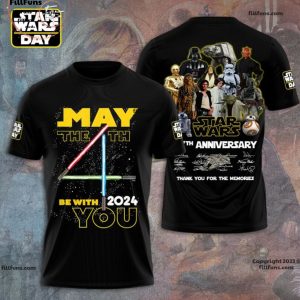 May The 4th Be Wuth You 2024 Star Wars 4th Anniversary Thank You For The Memories 3D T-Shirt
