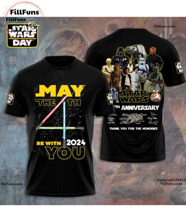 May The 4th Be Wuth You 2024 Star Wars 4th Anniversary Thank You For The Memories 3D T-Shirt