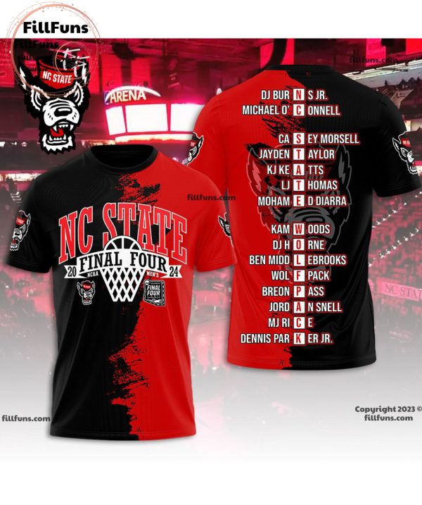 NC State Wolfpack 2024 Final Four NCAA Mens 3D T-Shirt