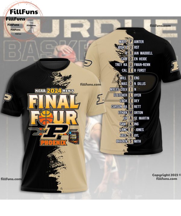 NCAA 2024 Men’s Final Four Purdue Boilermakers Phoenix 3D T-Shirt
