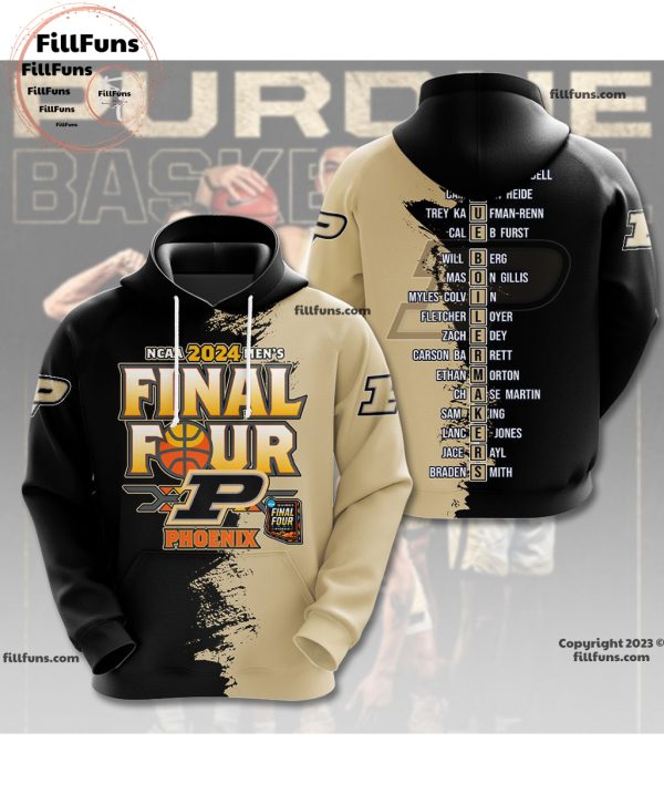 NCAA 2024 Men’s Final Four Purdue Boilermakers Phoenix 3D T-Shirt