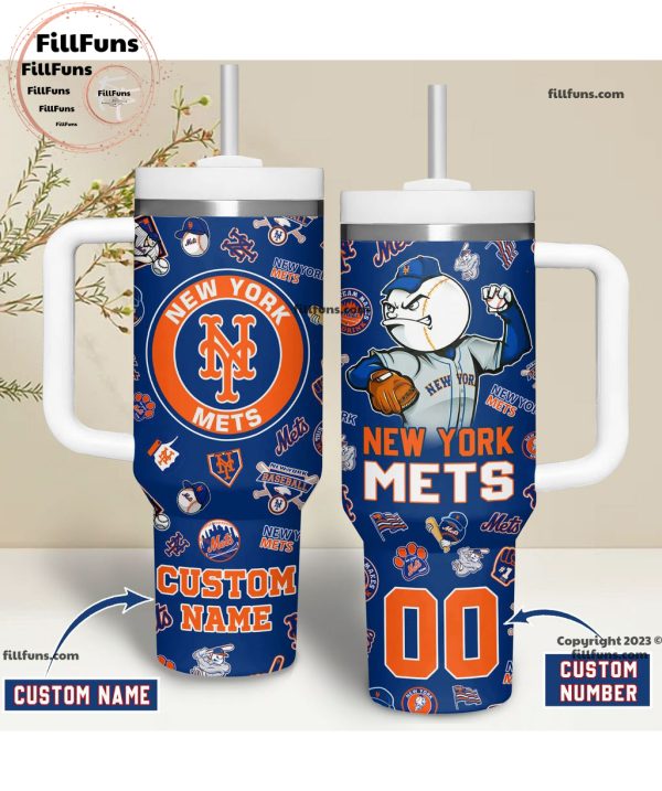 New York Mets Basketball Custom Stanley Tumbler 40oz