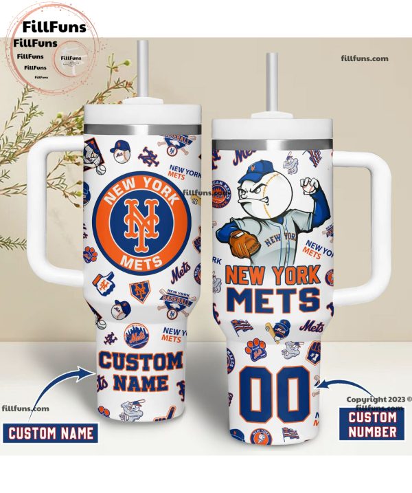 New York Mets Basketball Custom Stanley Tumbler 40oz