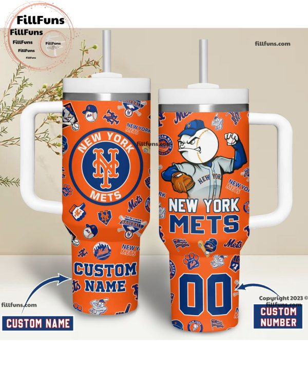 New York Mets Basketball Custom Stanley Tumbler 40oz