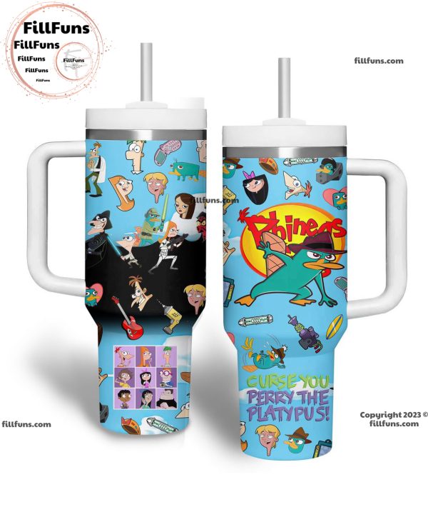 Phineas and Ferb Curse You Perry The Platypus Stanley Tumbler 40oz