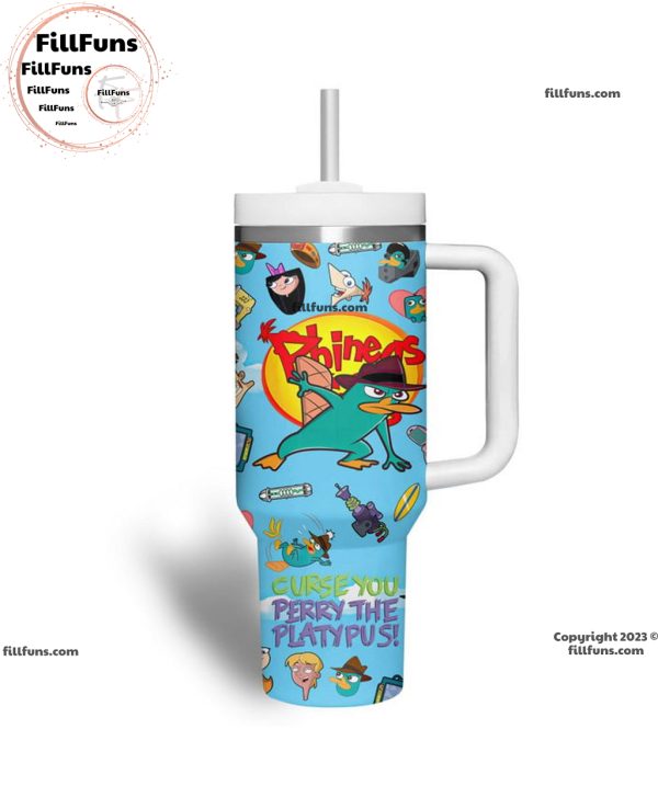 Phineas and Ferb Curse You Perry The Platypus Stanley Tumbler 40oz