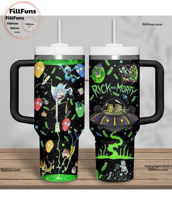 Rick And Morty Spaceship In Outer Space Stanley Tumbler 40oz