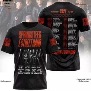 Springsteen E Street Band World 2024 Tour Thank You For The Memories 3D T-Shirt