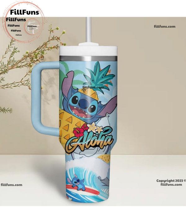 Stitch Summer Aloha Customized Stanley Tumbler 40oz