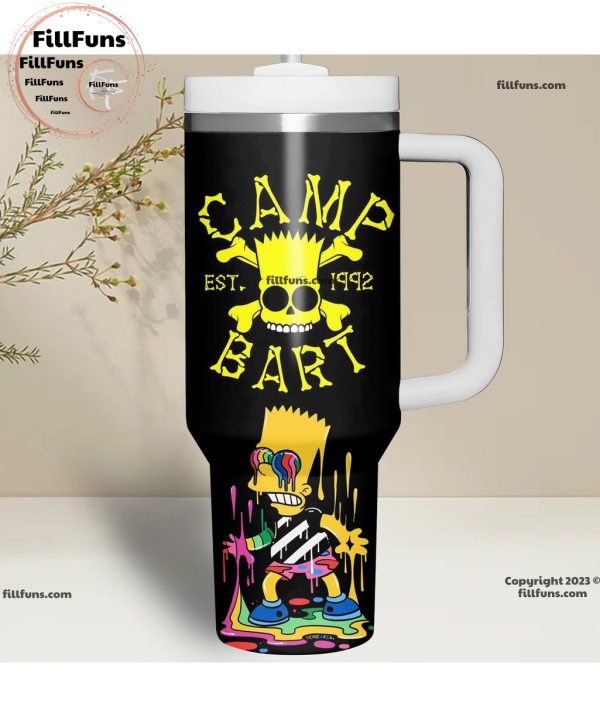 The Simpsons Camp EST 1992 Bart Skate Fuel Chill Session Stanley Tumbler 40oz