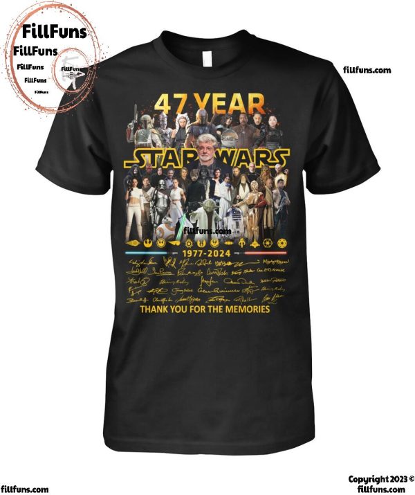 47 Year Star Wars 1977-2024 Thank You For The Memories T-Shirt