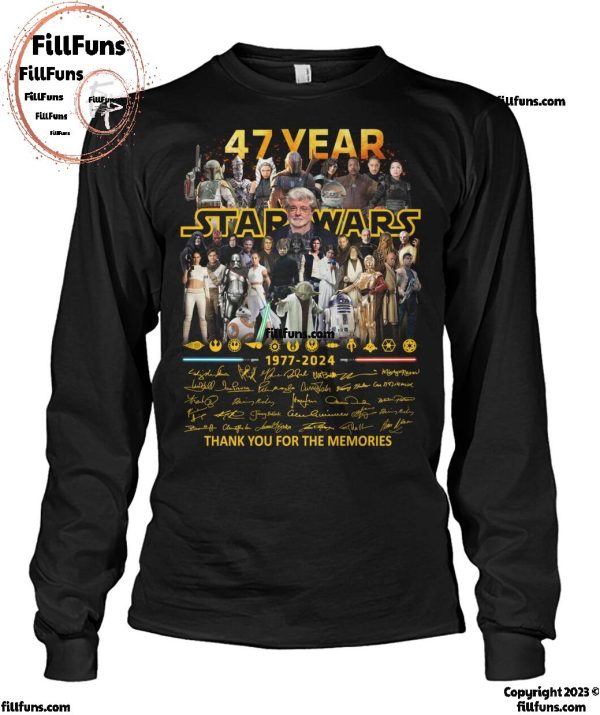 47 Year Star Wars 1977-2024 Thank You For The Memories T-Shirt