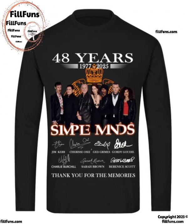 48 Years 1977-2025 Simple Minds Thank You For The Memories T-Shirt